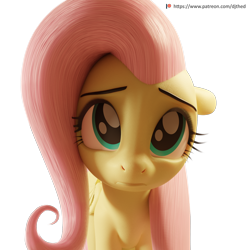 Size: 2048x2048 | Tagged: safe, artist:therealdjthed, fluttershy (mlp), equine, fictional species, mammal, pegasus, pony, feral, friendship is magic, hasbro, my little pony, 2019, 3d, digital art, female, high res, solo, solo female