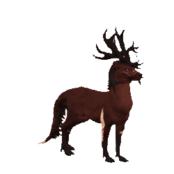 Size: 400x400 | Tagged: safe, artist:bronzehalo, oc, oc only, oc:hades, cervid, deer, fictional species, mammal, feral, 1:1, 2017, 3d, 3d animation, animated, digital art, fawnling, gif, low res, male, simple background, solo, solo male, transparent background