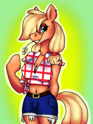 Size: 1280x1707 | Tagged: safe, artist:nightton, applejack (mlp), equine, mammal, pony, anthro, friendship is magic, hasbro, my little pony, 2019, anthrofied, female, solo, solo female