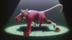 Size: 2000x1125 | Tagged: safe, artist:zen, master splinter (tmnt), mammal, rat, rodent, anthro, teenage mutant ninja turtles, 2021, brown body, brown fur, clothes, digital art, ears, fur, looking at you, male, murine, paws, solo, solo male, tail