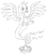 Size: 1455x1650 | Tagged: safe, artist:parclytaxel, gallus (mlp), bird, feline, fictional species, genie, gryphon, mammal, feral, friendship is magic, hasbro, my little pony, 2021, black and white, egg, floating, grayscale, line art, looking at you, male, monochrome, nest, pencil drawing, smiling, solo, solo male, spread wings, traditional art, wings