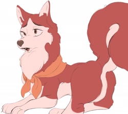 Size: 1911x1700 | Tagged: safe, artist:tohupony, jenna (balto), canine, dog, husky, mammal, feral, balto (series), 2021, 2d, featureless crotch, female, simple background, solo, solo female, white background