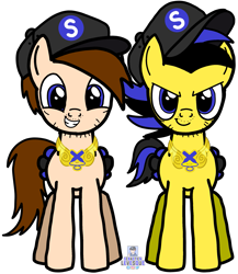 Size: 2131x2452 | Tagged: safe, artist:mrstheartist, artist:sammoosechester, oc, oc only, oc:ponyseb 2.0, oc:seb the pony, equine, fictional species, mammal, pegasus, pony, feral, friendship is magic, hasbro, my little pony, 2021, black outline, cap, element, element of creativity, front view, hat, headwear, high res, male, snapback, stallion