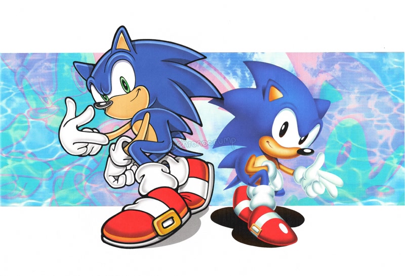 126513 - safe, artist:chronocrump, classic sonic, sonic the hedgehog (sonic),  anthro, sega, sonic the hedgehog (series), duo, duo male, high res, male,  males only, self paradox - Furbooru