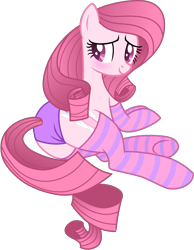 Size: 2111x2720 | Tagged: suggestive, artist:muhammad yunus, oc, oc only, oc:annisa trihapsari, earth pony, equine, fictional species, mammal, pony, feral, friendship is magic, hasbro, my little pony, base used, blushing, clothes, cute, cutie mark, female, hair, heart, high res, looking at you, looking back, looking back at you, mane, mare, ocbetes, panties, simple background, smiling, smiling at you, socks, solo, solo female, tail, transparent background, underwear