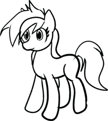 Size: 362x406 | Tagged: safe, artist:haie, equine, mammal, pony, hasbro, my little pony, female, line art, mare, simple background, solo, solo female, white background