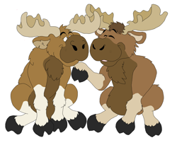 Size: 3992x3280 | Tagged: safe, artist:toonidae, rutt (brother bear), tuke (brother bear), cervid, mammal, moose, feral, brother bear, disney, brother, brothers, duo, duo male, high res, male, males only, siblings, ungulate