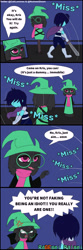Size: 2560x7680 | Tagged: safe, artist:cali luminos, kris (deltarune), ralsei (deltarune), bovid, goat, human, mammal, anthro, deltarune, 2021, ambiguous gender, armor, blue hair, boots, bottomwear, cape, clothes, comic, dialogue, duo, ears, eyebrows, fluff, glasses, hair, hat, headwear, magician, male, open mouth, open smile, out of character, pants, pink eyes, scarf, shoes, smiling, speech bubble, sword, talking, tongue, weapon, wizard hat