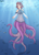 Size: 4000x5500 | Tagged: safe, artist:fluffyxai, fictional species, mammal, mollusk, octopus, humanoid, absurd resolution, breasts, cecaelia, fantasy, floating, smiling, swimming, tentacles, underwater, water