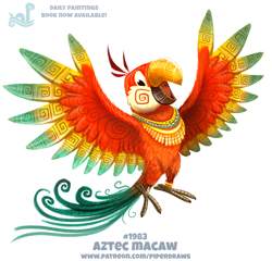 Size: 800x768 | Tagged: safe, artist:cryptid-creations, bird, macaw, parrot, feral, 2d, ambiguous gender, beak, looking at you, open beak, open mouth, simple background, solo, solo ambiguous, spread wings, white background, wings