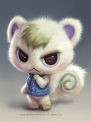 Size: 424x568 | Tagged: safe, artist:silverfox5213, marshal (animal crossing), mammal, rodent, squirrel, anthro, animal crossing, nintendo, 2020, clothes, digital art, ears, fur, hair, looking at you, male, solo, solo male, tail