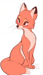Size: 1054x1820 | Tagged: safe, artist:tohupony, vixey (the fox and the hound), canine, fox, mammal, red fox, feral, disney, the fox and the hound, 2d, female, simple background, solo, solo female, vixen, white background