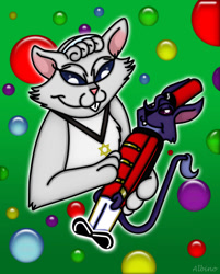 Size: 514x639 | Tagged: safe, artist:queen-quail, oc, oc:cain, chinchilla, mammal, rodent, christmas, female, hanukkah, holiday, jew, jewish, male, nutcracker, soldier, toy