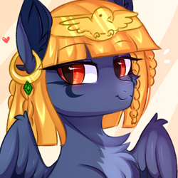 Size: 3000x3000 | Tagged: safe, artist:pesty_skillengton, oc, oc only, oc:pietas lazuli, equine, feline, fictional species, mammal, pony, sphinx, feral, friendship is magic, hasbro, my little pony, 2019, accessories, chest fluff, ear piercing, earring, feathered wings, feathers, female, fluff, high res, jewelry, mare, piercing, smiling, solo, solo female, tail, wings