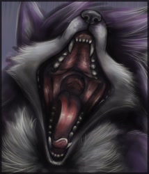 Size: 1095x1280 | Tagged: suggestive, artist:velociawesome, canine, fictional species, fox, kitsune, mammal, ambiguous form, ambiguous gender, bust, mawshot, open mouth, portrait, solo, solo ambiguous, tongue