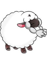Size: 1080x1350 | Tagged: safe, artist:tessa_key_, fictional species, mammal, wooloo, feral, nintendo, pokémon, ambiguous gender, eyes closed, simple background, solo, solo ambiguous, white background