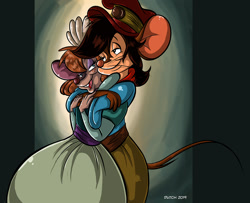 Size: 1233x1000 | Tagged: safe, artist:dutch, bridget (an american tail), tony toponi (an american tail), mammal, mouse, rodent, anthro, an american tail, sullivan bluth studios, 2d, duo, female, hug, looking at each other, male, male/female, murine