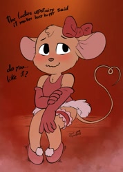Size: 571x800 | Tagged: safe, artist:soulcentinel, olivia flaversham (the great mouse detective), mammal, mouse, rodent, anthro, disney, the great mouse detective, 2d, brown body, brown fur, cute, dialogue, female, front view, fur, murine, solo, solo female, talking, three-quarter view, young