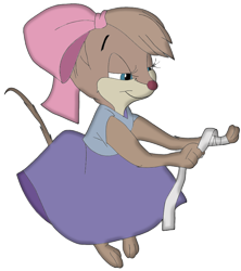 Size: 842x948 | Tagged: safe, artist:alexaceves30, teresa brisby (the secret of nimh), mammal, mouse, rodent, semi-anthro, sullivan bluth studios, the secret of nimh, bandage, bow, brown body, brown fur, female, front view, fur, hair bow, simple background, solo, solo female, three-quarter view, transparent background, young