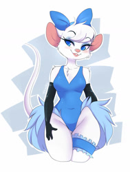Size: 777x1028 | Tagged: safe, artist:teranen, miss kitty (the great mouse detective), mammal, mouse, rodent, anthro, disney, the great mouse detective, 2d, breasts, female, front view, fur, murine, solo, solo female, tail, three-quarter view, white body, white fur
