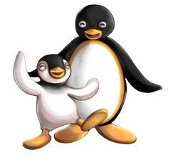 Size: 600x565 | Tagged: safe, artist:happychild, pinga (pingu), pingu (pingu), bird, penguin, feral, pingu (series), brother, brother and sister, duo, female, front view, male, siblings, simple background, sister, three-quarter view, transparent background, young