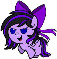 Size: 7931x8199 | Tagged: safe, artist:mrstheartist, oc, oc only, oc:ruby belle, equine, fictional species, mammal, pegasus, pony, feral, friendship is magic, hasbro, my little pony, absurd resolution, baby, base used, bow, determined, female, foal, mare, parent:oc: ponyseb 2.0, parent:oc:viola love, parents:oc x oc, parents:violaseb (oc), running, young