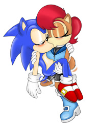 Size: 1024x1336 | Tagged: safe, artist:classicsonicsatam, princess sally acorn (sonic), sonic the hedgehog (sonic), anthro, plantigrade anthro, archie sonic the hedgehog, sega, sonic the hedgehog (series), 2021, female, kissing, male, male/female, quills, sonally (sonic)