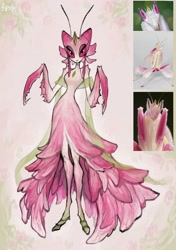 Size: 2075x2943 | Tagged: safe, artist:matilda_fiship, arthropod, insect, praying mantis, anthro, clothes, dress, female, high res, irl, orchid mantis, photo, solo, solo female