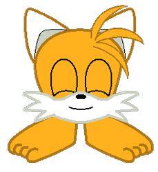 Size: 244x266 | Tagged: safe, artist:mega-poneo, miles "tails" prower (sonic), canine, fictional species, fox, goomba (mario), mammal, monster, red fox, semi-anthro, mario (series), sega, sonic the hedgehog (series), 2020, barefoot, crossover, eyes closed, goombafied, low res, male, not salmon, simple background, solo, solo male, transparent background, wat, what has science done