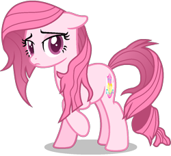Size: 998x909 | Tagged: safe, artist:muhammad yunus, oc, oc only, oc:annisa trihapsari, earth pony, equine, fictional species, mammal, pony, feral, friendship is magic, hasbro, my little pony, bedroom eyes, female, floppy ears, looking at you, messy mane, pink eyes, sad, simple background, solo, solo female, transparent background, vector