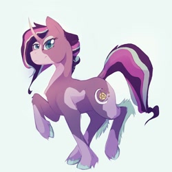 Size: 2000x2000 | Tagged: safe, artist:theresabirdoverhere, oc, oc only, oc:midnight velvet, equine, fictional species, mammal, pony, unicorn, feral, friendship is magic, hasbro, my little pony, 2021, female, high res, horn, mare, simple background, smiling, solo, solo female, tail, white background