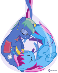 Size: 4000x5000 | Tagged: safe, artist:parclytaxel, oc, oc only, oc:nova spark, oc:parcly taxel, alicorn, equine, fictional species, genie, genie pony, mammal, pony, tatzlpony, unicorn, feral, friendship is magic, hasbro, my little pony, .svg available, absurd resolution, ain't never had friends like us, albumin flask, blue body, bottle, duo, duo female, ear piercing, earring, eyes closed, female, females only, fur, geniefied, glasses, green hair, hair, horn ring, jewelry, mare, multicolored fur, necklace, piercing, pink hair, ring, simple background, sleeping, smiling, transparent background, two toned body, two toned fur, vector, wrist cuff