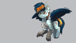 Size: 1280x720 | Tagged: safe, artist:noben, oc, oc:skysail (noben), bird, equine, feline, fictional species, gryphon, hybrid, mammal, pony, ponygriff, feral, friendship is magic, hasbro, my little pony, solo, spread wings, wings