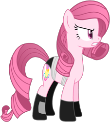 Size: 1450x1601 | Tagged: safe, artist:muhammad yunus, oc, oc only, oc:annisa trihapsari, earth pony, equine, fictional species, mammal, pony, feral, friendship is magic, hasbro, my little pony, base used, clothes, crossover, hair, pink body, pink eyes, pink hair, simple background, transparent background