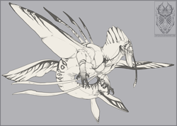 Size: 1257x894 | Tagged: safe, artist:skysealer, dragon, fictional species, reptile, scaled dragon, feral, solo, webbed wings, wings