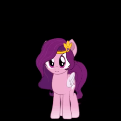 Size: 720x720 | Tagged: safe, artist:yudhaikeledai, pipp petals (mlp), equine, fictional species, mammal, pegasus, pony, feral, hasbro, my little pony, my little pony g5, spoiler, spoiler:my little pony g5, 2021, 2d, 2d animation, animated, circlet, cute, feathered wings, feathers, female, folded wings, hoof on chest, hooves, mare, singing, solo, solo female, sound, speculation, tail, webm, white wings, wings