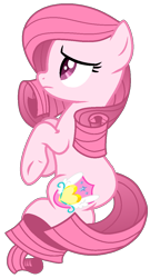 Size: 650x1206 | Tagged: safe, artist:muhammad yunus, oc, oc only, oc:annisa trihapsari, earth pony, equine, fictional species, mammal, pony, feral, friendship is magic, hasbro, my little pony, base used, cutie mark, female, hair, mare, pink body, pink eyes, pink hair, sad, simple background, solo, solo female, transparent background