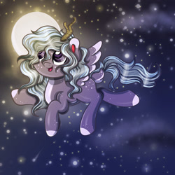 Size: 1280x1280 | Tagged: safe, artist:indignite, oc, oc only, oc:magical winds, equine, fictional species, mammal, pegasus, pony, feral, friendship is magic, hasbro, my little pony, 2020, adoptable, butt freckles, feathered wings, feathers, female, flying, freckles, horn, mare, solo, solo female, tail, wings