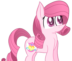 Size: 3857x3280 | Tagged: safe, artist:muhammad yunus, oc, oc only, oc:annisa trihapsari, earth pony, equine, fictional species, mammal, pony, feral, friendship is magic, hasbro, my little pony, female, hair, high res, mare, medibang paint, pink body, pink eyes, pink hair, simple background, smiling, solo, solo female, transparent background, vector