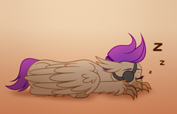 Size: 3556x2290 | Tagged: safe, artist:starshade, oc, oc only, oc:moraine, bird, equine, fictional species, hippogriff, mammal, hasbro, my little pony, 2021, commission, female, gradient background, high res, hippogriff oc, mare, simple background, sleeping, solo, solo female