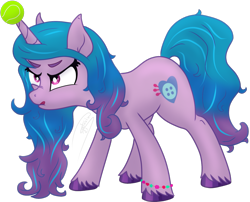 Size: 1705x1376 | Tagged: safe, artist:soctavia, izzy moonbow (mlp), equine, fictional species, mammal, pony, unicorn, feral, hasbro, my little pony, my little pony g5, spoiler, spoiler:my little pony g5, 2021, bracelet, cute, cutie mark, female, gradient mane, gradient tail, hooves, horn, horn pattern, jewelry, mare, simple background, solo, solo female, speculation, tail, tennis match, transparent background, unshorn fetlocks