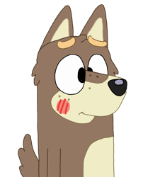 Size: 1280x1583 | Tagged: safe, artist:socksuwu, alfie (bluey), canine, dingo, mammal, semi-anthro, bluey (series), 2021, blush sticker, eyebrows, male, on model, simple background, solo, solo male, teenager, transparent background