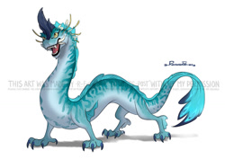 Size: 1024x724 | Tagged: safe, artist:r-fakonwolf, sisu (raya and the last dragon), dragon, eastern dragon, fictional species, feral, disney, raya and the last dragon, 2021, female, solo, solo female