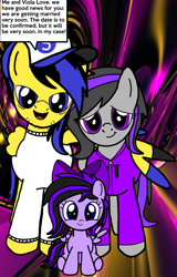 Size: 4036x6305 | Tagged: safe, artist:mrstheartist, oc, oc only, oc x oc, oc:ponyseb 2.0, oc:ruby belle, oc:viola love, equine, fictional species, mammal, pegasus, pony, feral, friendship is magic, hasbro, my little pony, 2021, abstract background, absurd resolution, awww, clothes, cute, female, filly, foal, group, hoodie, looking at you, male, male/female, mare, ocbetes, parent:oc: ponyseb 2.0, parent:oc:viola love, parents:oc x oc, parents:violaseb (oc), shipping, speech bubble, stallion, topwear, trio, violaseb (oc), young
