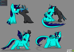 Size: 4092x2893 | Tagged: suggestive, artist:niksey, furbooru exclusive, oc, oc only, oc:infinity frozen, oc:spatium ventus, alicorn, arthropod, bat pony, bat pony alicorn, changeling, equine, fictional species, mammal, pony, feral, friendship is magic, hasbro, my little pony, 2021, abdominal bulge, belly bulge, comic, duo, duo male, feral/feral, fetish, gray background, male, male/male, males only, oral vore, simple background, stallion, throat bulge, vore, webbed wings, wings