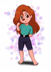 Size: 1670x2362 | Tagged: safe, artist:j8d, roxanne (a goofy movie), canine, dog, mammal, anthro, a goofy movie, disney, 2d, female, front view, solo, solo female, three-quarter view