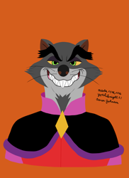 Size: 1275x1755 | Tagged: safe, artist:yoshiknight2, jenner (the secret of nimh), mammal, rat, rodent, anthro, sullivan bluth studios, the secret of nimh, 2d, bust, front view, fur, gray body, gray fur, looking at you, male, murine, orange background, portrait, simple background, solo, solo male