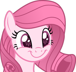 Size: 756x715 | Tagged: safe, artist:muhammad yunus, oc, oc only, oc:annisa trihapsari, earth pony, equine, fictional species, mammal, pony, ambiguous form, code lyoko, friendship is magic, hasbro, my little pony, base used, hair, happy, pink body, pink eyes, pink hair, simple background, smiling, transparent background