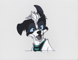 Size: 1024x791 | Tagged: safe, artist:wreckham, oc, oc:mickey, canine, dog, mammal, ambiguous form, 2d, animation cel, bust, male, open mouth, simple background, solo, solo male, white background
