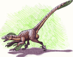 Size: 900x705 | Tagged: safe, artist:ixerin, oc, oc:ixerin (ixerin), deinonychus, dinosaur, raptor, theropod, feral, 2008, female, solo, solo female